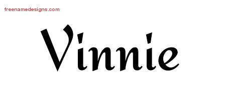 Vinnie Calligraphic Stylish Name Tattoo Designs