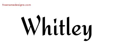 Whitley Calligraphic Stylish Name Tattoo Designs