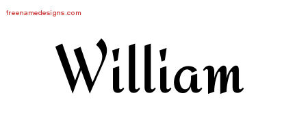 William Calligraphic Stylish Name Tattoo Designs