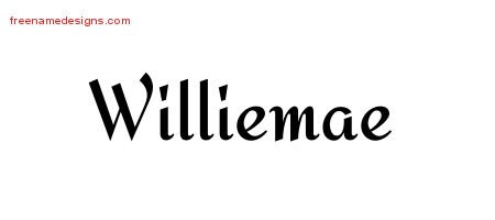 Williemae Calligraphic Stylish Name Tattoo Designs
