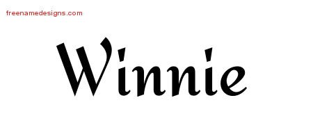 Winnie Calligraphic Stylish Name Tattoo Designs