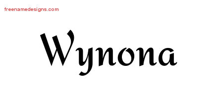 Wynona Calligraphic Stylish Name Tattoo Designs