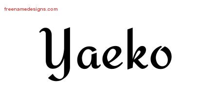 Yaeko Calligraphic Stylish Name Tattoo Designs