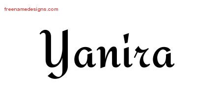 Yanira Calligraphic Stylish Name Tattoo Designs