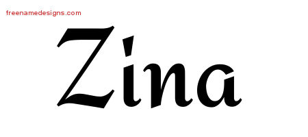 Calligraphic Stylish Name Tattoo Designs Zina Download Free - Free Name ...