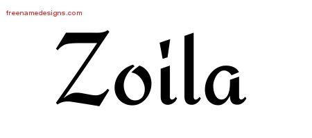 Zoila Calligraphic Stylish Name Tattoo Designs