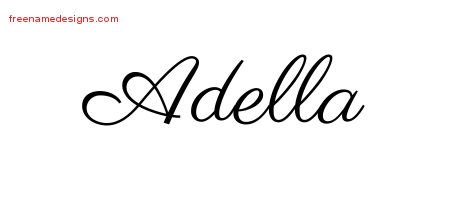 Adella Classic Name Tattoo Designs