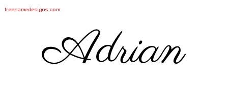 Adrian Classic Name Tattoo Designs