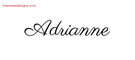 Adrianne Classic Name Tattoo Designs