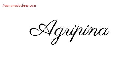 Agripina Classic Name Tattoo Designs