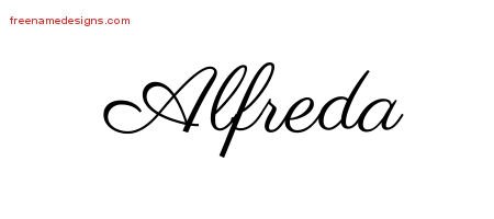 Alfreda Classic Name Tattoo Designs