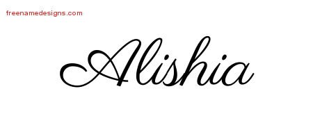 Alishia Classic Name Tattoo Designs