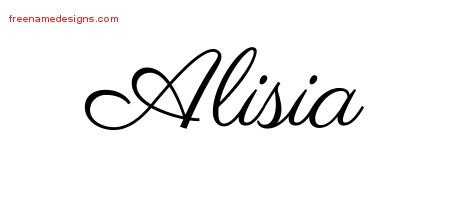 Alisia Classic Name Tattoo Designs