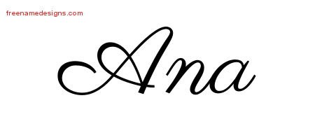 Ana Classic Name Tattoo Designs