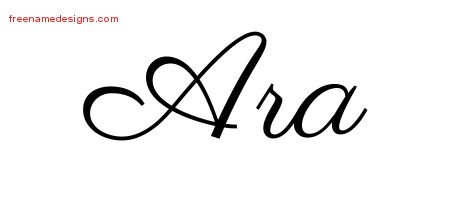 Ara Classic Name Tattoo Designs