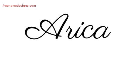 Arica Classic Name Tattoo Designs