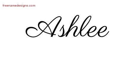 Ashlee Classic Name Tattoo Designs