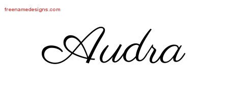 Audra Classic Name Tattoo Designs