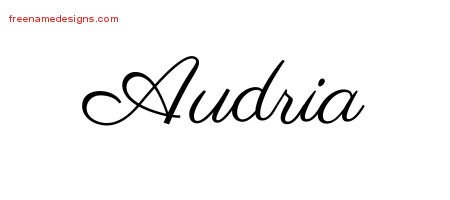 Audria Classic Name Tattoo Designs