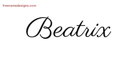 Beatrix Classic Name Tattoo Designs
