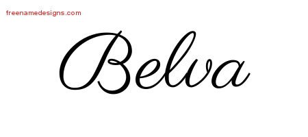 Belva Classic Name Tattoo Designs