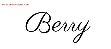 Berry Classic Name Tattoo Designs