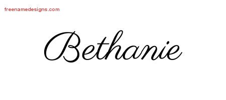Bethanie Classic Name Tattoo Designs