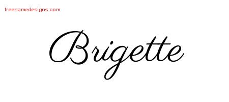 Brigette Classic Name Tattoo Designs