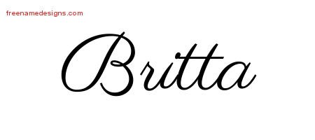 Britta Classic Name Tattoo Designs
