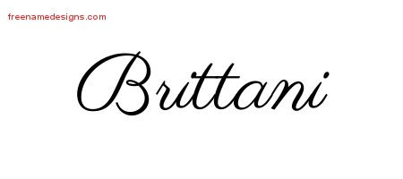 Brittani Classic Name Tattoo Designs