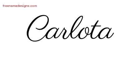 Carlota Classic Name Tattoo Designs