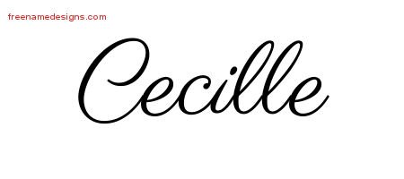 Cecille Classic Name Tattoo Designs