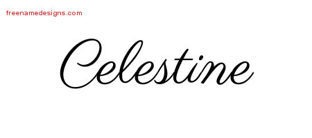 Celestine Classic Name Tattoo Designs