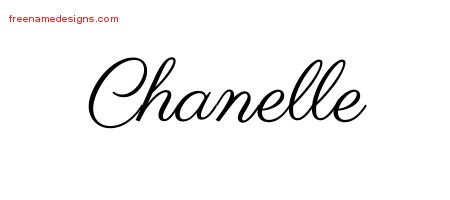 Chanelle Classic Name Tattoo Designs