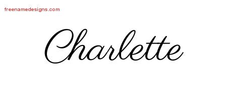 Charlette Classic Name Tattoo Designs