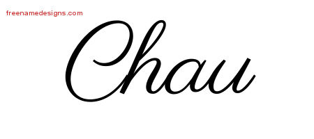 Chau Classic Name Tattoo Designs