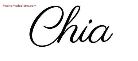 Chia Classic Name Tattoo Designs