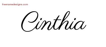 Cinthia Classic Name Tattoo Designs
