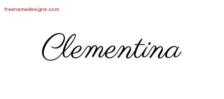 Clementina Classic Name Tattoo Designs