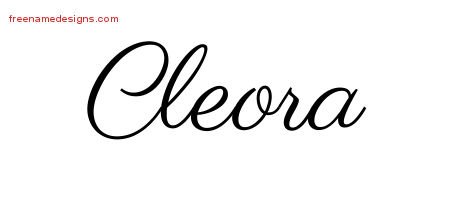 Cleora Classic Name Tattoo Designs