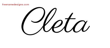 Cleta Classic Name Tattoo Designs