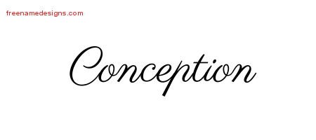 Conception Classic Name Tattoo Designs