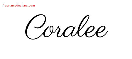Coralee Classic Name Tattoo Designs