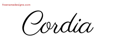 Cordia Classic Name Tattoo Designs
