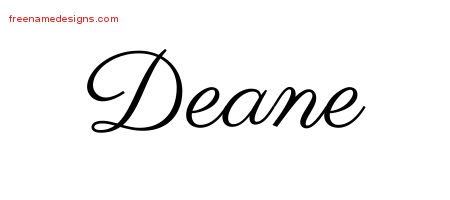 Deane Classic Name Tattoo Designs