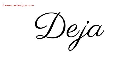 Deja Classic Name Tattoo Designs