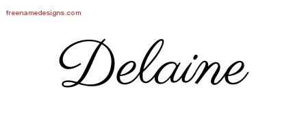 Delaine Classic Name Tattoo Designs