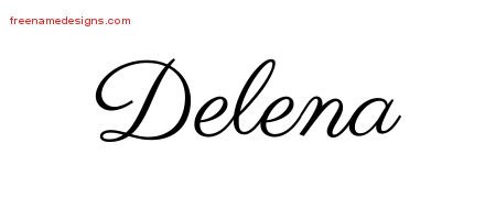 Delena Classic Name Tattoo Designs