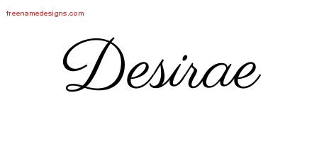 Desirae Classic Name Tattoo Designs