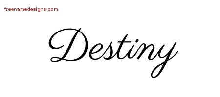 Destiny Classic Name Tattoo Designs